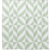 Sage Green Geometric Deko Cube Duschvorhang (Vorderseite)