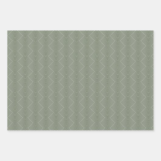 Sage Green Geometric moderne Muster Geschenkpapier Set (Vorderseite 3)
