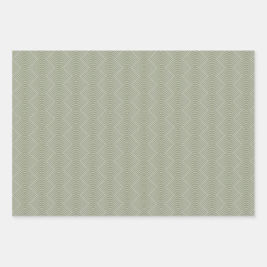 Sage Green Geometric moderne Muster Geschenkpapier Set (Vorderseite 2)