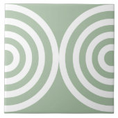 Sage Green Geometric Muster Mitte Jahrhundert Mode Fliese (Vorderseite)
