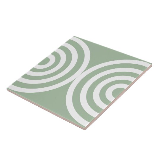 Sage Green Geometric Muster Mitte Jahrhundert Mode Fliese (Seite)