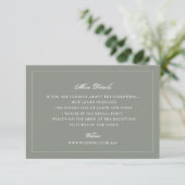 Sage Green Gerahmt Elegant Monogram Wedding Begleitkarte (Stehend Vorderseite)