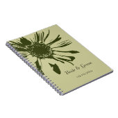 Sage Green Gerbera Blume Notizblock (Rechte Seite)