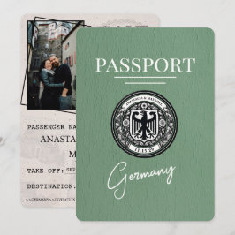 Sage Green Germany Passport Save the Date