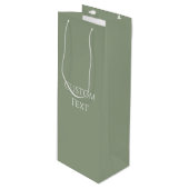Sage Green Geschenktüte Für Weinflaschen (Vorderseite Schrägansicht)