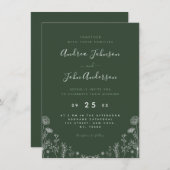 Sage Green | Gezeichnet botanischer Fall von Leaf Einladung (Vorne/Hinten)