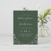 Sage Green | Gezeichnet botanischer Fall von Leaf Einladung (Stehend Vorderseite)