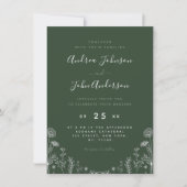 Sage Green | Gezeichnet botanischer Fall von Leaf Einladung (Vorderseite)