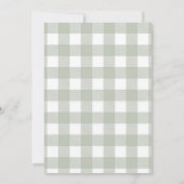 Sage Green Gingham A Merry Little Baby Shower Einladung (Rückseite)