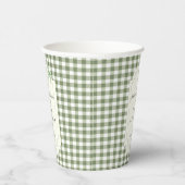 Sage Green Gingham and BowBaby Shower Pappbecher (Rechts)