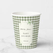 Sage Green Gingham and BowBaby Shower