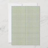 Sage Green Gingham Baby Dusche Einladung mit Bow (Rückseite)