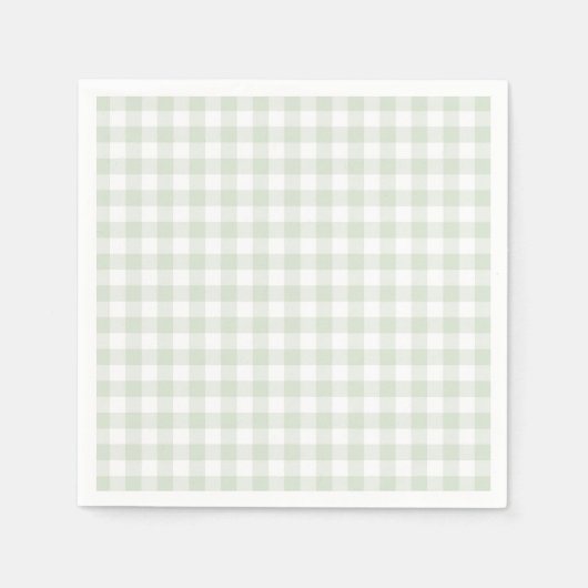 Sage Green Gingham Baby Dusche Serviette (Vorderseite)