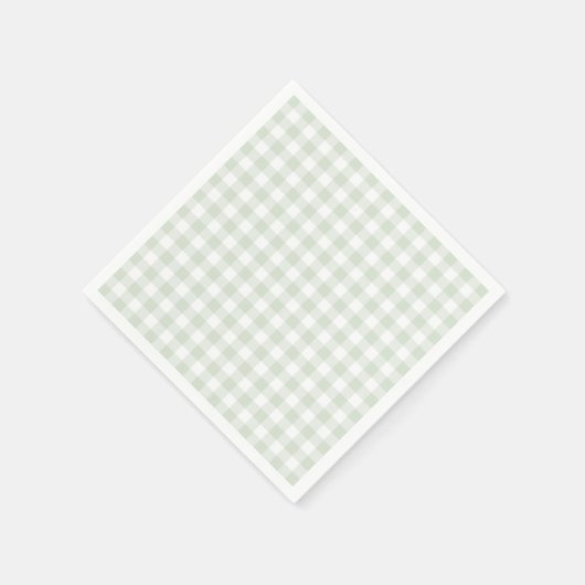 Sage Green Gingham Baby Dusche Serviette (Ecke)