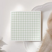 Sage Green Gingham Baby Dusche Serviette