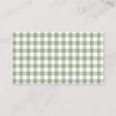 Sage Green Gingham Baby Duwer Windel Raffle Begleitkarte (Rückseite)