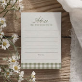 Sage Green Gingham Baby Shower Addon Card Einladung