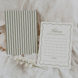 Sage Green Gingham Baby Shower Addon Card Einladung