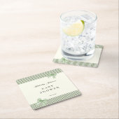 Sage Green Gingham Baby Shower Einladung & Bows Rechteckiger Pappuntersetzer (Vor Ort)