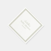 Sage Green Gingham Baby Shower Serviette (Ecke)