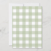 Sage Green Gingham Bear Mom & Baby  Einladung (Rückseite)