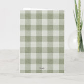 Sage Green Gingham Buffalo Check Linen Texture  Karte (Rückseite)