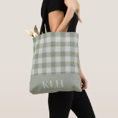 Sage Green Gingham Buffalo Check Linen Texture  Tasche (Von Nahem)