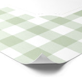 Sage Green Gingham Duck Baby Duck Begrüßungszeiche Poster (Ecke)