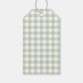 Sage Green Gingham Duck Baby Duck Geschenkanhänger (Rückseite)
