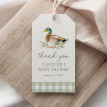 Sage Green Gingham Duck Baby Duck