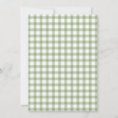 Sage Green Gingham Duck Baby Shower Einladung (Rückseite)