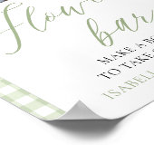 Sage Green Gingham Fresh Off Market Blume Bar Poster (Ecke)