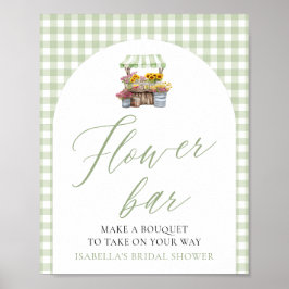 Sage Green Gingham Fresh Off Market Blume Bar Poster