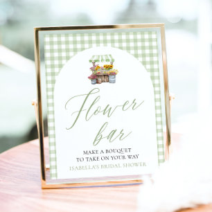 Sage Green Gingham Fresh Off Market Blume Bar Poster