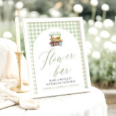 Sage Green Gingham Fresh Off Market Blume Bar Poster