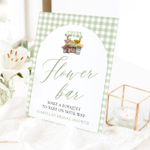 Sage Green Gingham Fresh Off Market Blume Bar Sockelschild