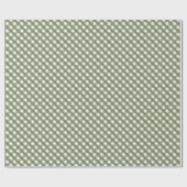 Sage Green Gingham Gemustert Geschenkpapier (Flach)