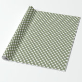Sage Green Gingham Gemustert Geschenkpapier (Ungerollt)