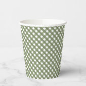 Sage Green Gingham Gemustert Pappbecher (Links)