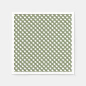 Sage Green Gingham Gemustert Serviette (Vorderseite)