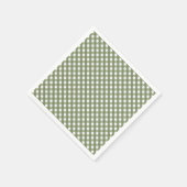 Sage Green Gingham Gemustert Serviette (Ecke)