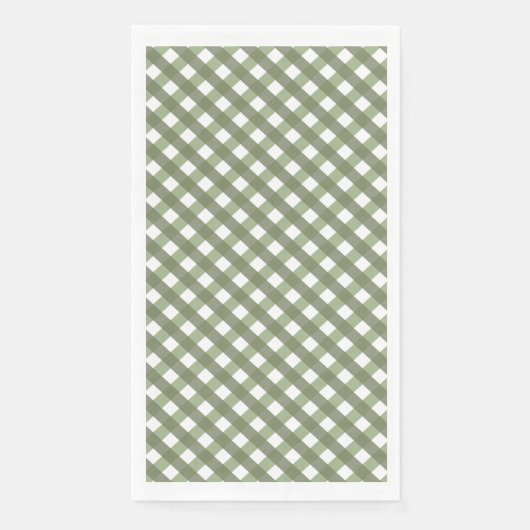 Sage Green Gingham Gemustert Serviette (Vorderseite)
