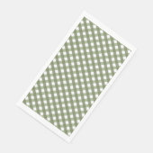 Sage Green Gingham Gemustert Serviette (Ecke)