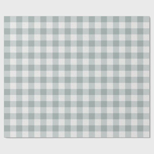 Sage Green Gingham Geschenkpapier (Flach)