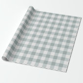 Sage Green Gingham Geschenkpapier (Ungerollt)