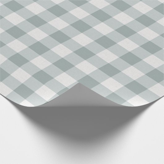 Sage Green Gingham Geschenkpapier (Ecke)