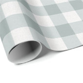 Sage Green Gingham Geschenkpapier (Rolleneckpunkt)
