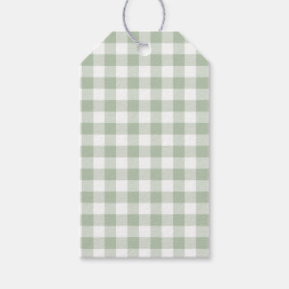 Sage Green Gingham Gift Tags Geschenkanhänger