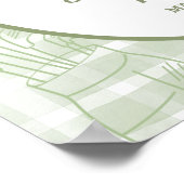 Sage Green Gingham Golf 1st Birthday Welcome Sign Poster (Ecke)