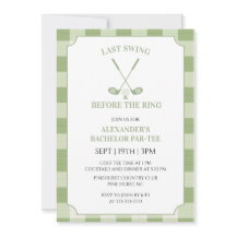 Sage Green Gingham Golf Junggesellenabschied